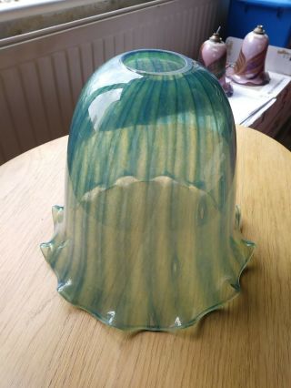 Vintage Large Glass Swirl Lamp Shade