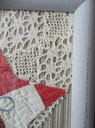 Prim Americana/Year Round Decoration - Antique Cutter Quilt Star in Painted Frame 4