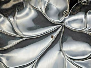 Pair Large Antique WMF Art Nouveau Silver Plated Leaf Dishes 3