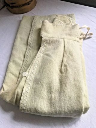 Vintage Baby Swaddle Dress Edwardian Cream Wool Felt Child 