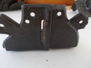 Antique Steamer Trunk parts (1) unique hinge w/slide pc.  cast iron 3