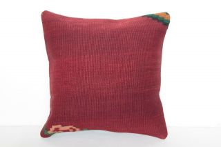 Flower Kilim Pillow,  Turkish Cushion,  Simple Red Color Kilim Pillow,  Pillow Cases