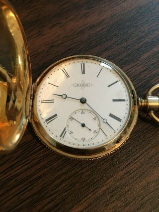 1877 Elgin Model 1 Grade 67 - 6s,  15j Pocket Watch In 18k Gold Hunter Case