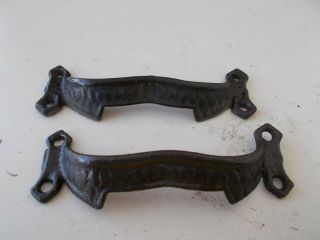 Antique Steamer Trunk Parts (2) Lock Handles Cast Iron