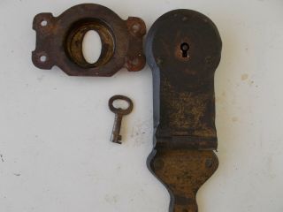 Antique Steamer Trunk parts Yale & Towne lock B - 83 Brass? 2