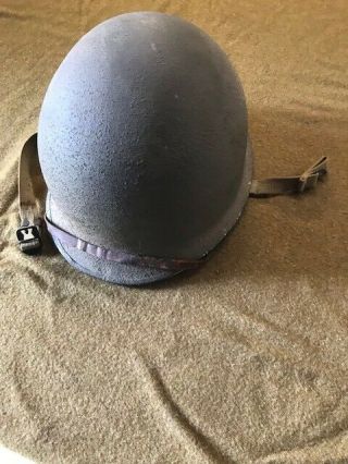 Early Ww2 Usmc Combat Helmet With Hawley Fiber Helmet Liner - Complete