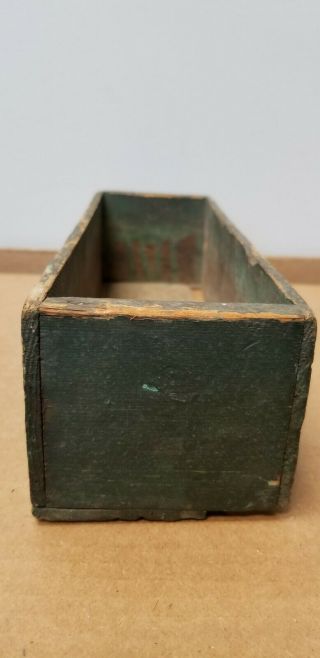 Vintage Old Wood Wooden Box Old Green Paint 2