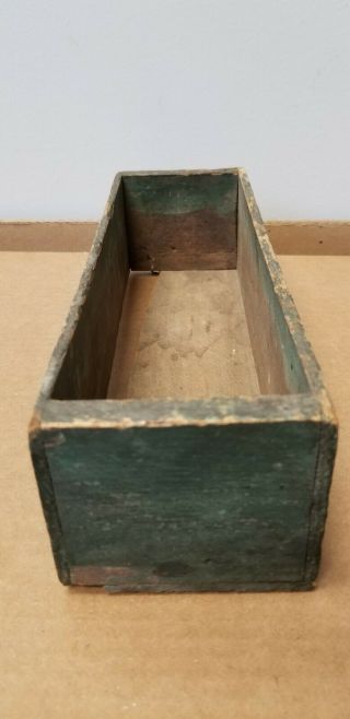 Vintage Old Wood Wooden Box Old Green Paint 4