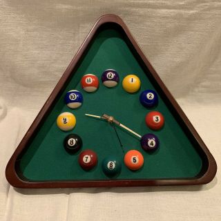 Triangle Pool Table/billiards Wall Clock 15 "