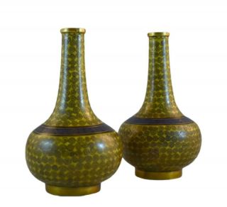 Fine Antique 19th Century Chinese Cloisonne Bottle Vases