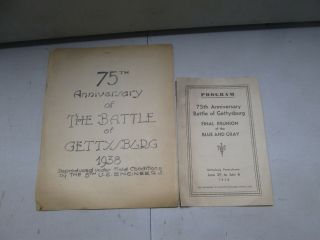 1938 Battle Of Gettysburg 75th Anniversary Program And Maps