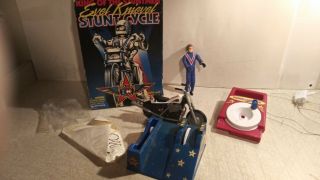Vintage Playing Mantis Evil Knievel Stunt Cycle Set