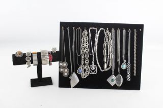 18 X Vintage Mid Century Modernist Jewellery Inc.  Gemstone,  Bracelets,  Pendants