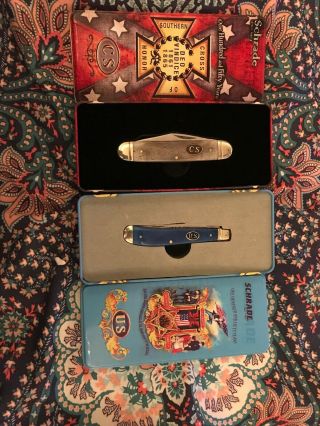Schrade 150 Year Civil War Knife Collectible Tin Set (union And Confederate) 3