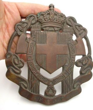 Ww2 Italy Fascist Casa Reale Savoia Bronze Car Badge / Royal Carriage Plaque Big