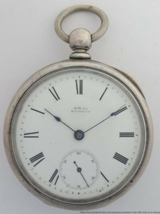 1877 Model Running Waltham Wm.  Ellery Massive Sterling Silver 18s Pocket Watch