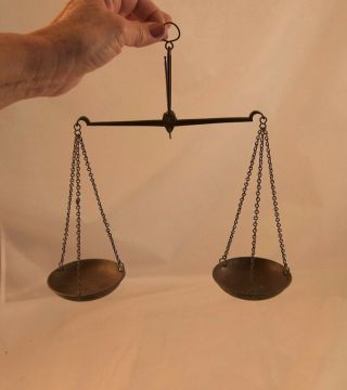 Antique Gold/apothecary Balance Scales Brass W/weights - - Unique Gift