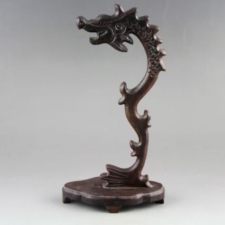 6.  7  Chinese Hardwood Ancient Dragon Carving Pendant Display Rack Gift Collect
