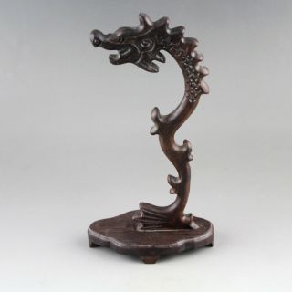 6.  7  Chinese hardwood ancient dragon carving pendant display rack gift collect 2