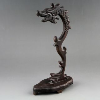 6.  7  Chinese hardwood ancient dragon carving pendant display rack gift collect 3