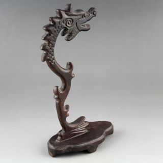 6.  7  Chinese hardwood ancient dragon carving pendant display rack gift collect 4