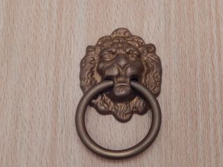 Drawer Ring Pull Lions Head Aged Brass