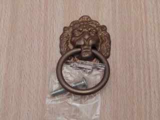 Drawer Ring Pull Lions Head Aged Brass 2