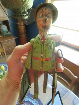 G.  I.  Joe And The K - 9 Pups 9 " Tin Litho Wind Up Toy 1944 Antique Collectible Art