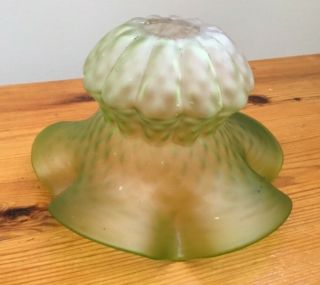 Antique Glass Lamp Shade.  Green Tinted Glass