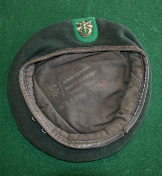 1967 10th Special Forces Group Green Beret With Felt Flash