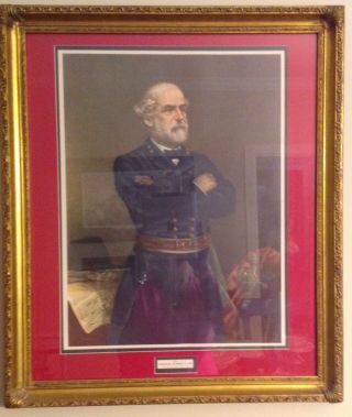 Robert E.  Lee & Stonewall Jackson Double Matted.  Framed Prints 26 X 23