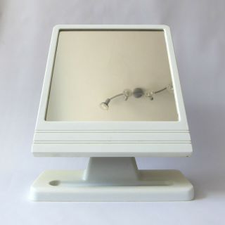 70s Vintage Retro Mirror Dressing Table/vanity.  Tilting Adjustable White Plastic