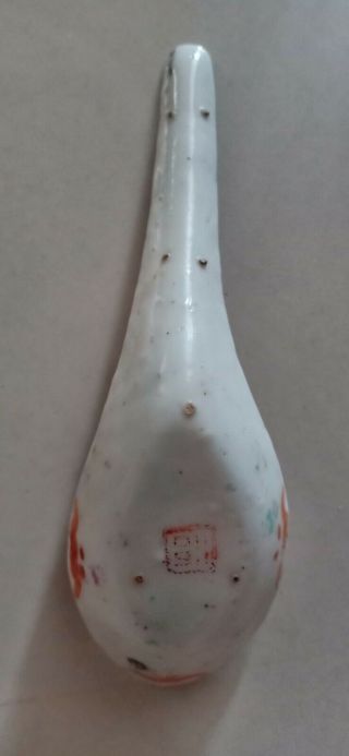 1900 ' S Nonya Nyonya Straits Chinese Peranakan Phoenix Colored Porcelain Spoon 2