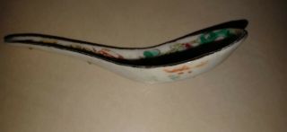 1900 ' S Nonya Nyonya Straits Chinese Peranakan Phoenix Colored Porcelain Spoon 7