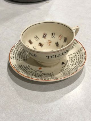 Antique J & G Meakin Gypsy Teresa’s Fortune Telling Cup & Saucer Circa 1950