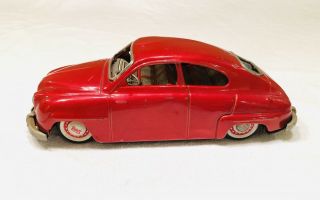 1960’s Bandai Saab 93b Tin Friction Car Red