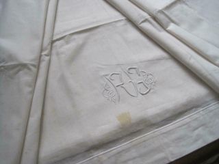 Large White French Linen Metis Sheet Or Curtain,  Tablecloth,  Bedding