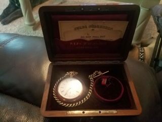 RARE JULES JURGENSEN COPENHAGEN 18K GOLD POCKET WATCH w/ case & 5