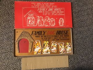 Vintage 1950s Mid - Century Modern Family Dog House Funny Wall Plaque