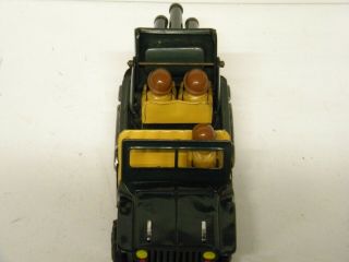 VINTAGE 1950 ' S JEEP WITH ANTI - AIRCRAFT GUNS AND MEN JAPAN TIN FRICTION 5
