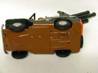 VINTAGE 1950 ' S JEEP WITH ANTI - AIRCRAFT GUNS AND MEN JAPAN TIN FRICTION 6