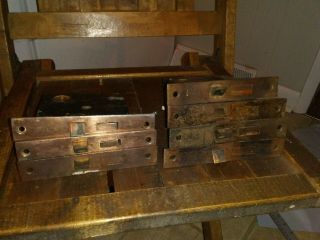 7 Antique Brass Door Mortise Locks Russell Erwine Penn Hardware Boxes 17