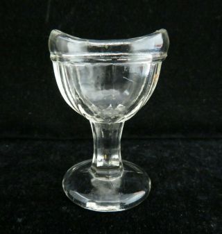 19th C Antique Pressed Glass Medical Optical Eye Wash Cup