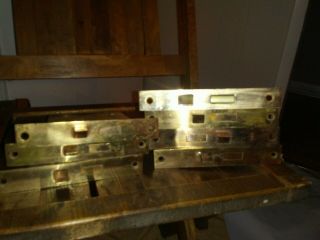 7 Antique Brass Door Mortise Locks Salvage Restoration Hardware Boxes 16