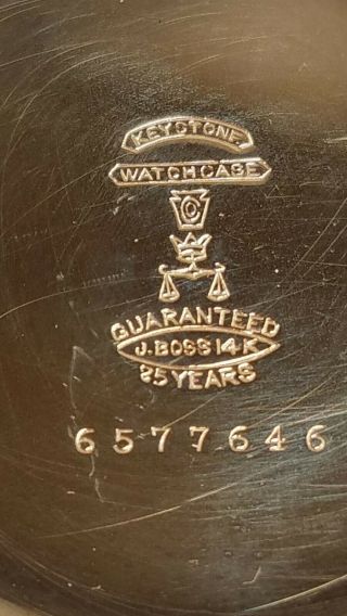 Rare 1880 ' s OLD STOCK Keystone Watch Case 14K Gold Filled J.  Boss 4