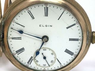Elgin G.  M Wheeler 1905 Antique Pocket Watch Hunter Case For Repair \ Parts