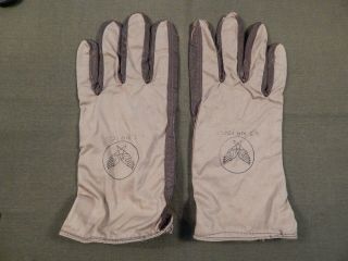 Vietnam War,  Early 1960’s U.  S.  Air Force Pilot Gloves,  Brown Leather & Tan Cloth
