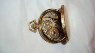 Antique Illinois Grade 410 12S 23J 6 adjst motor barrel pocket watch runs repair 11