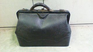 Antique Vintage Doctor Medical Cowhide Leather Travel Bag