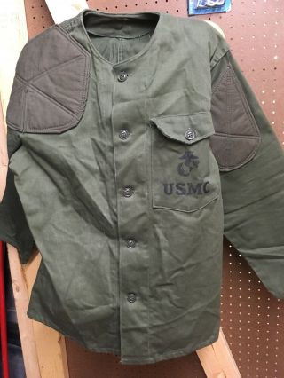 Vintage 60’s Usmc Marksmanship Training Jacket,  Sateen Size Med,  Once